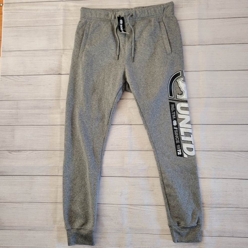 Men's Ecko Unltd Heather Gray Fleece Jogger Sweat Pants Size M